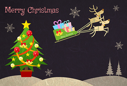 クリスマスカード christmascard X'mas christmas クリスマス ツリー トナカイ そり おしゃれ かわいい 無料 商用利用可能