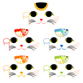 猫の折り紙 招き猫 和風 テンプレート 無料 印刷 pdf