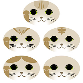 猫の折り紙 招き猫 キジトラ キジ猫 クリーム クリームトラ ハチワレ テンプレート 無料 印刷 pdf