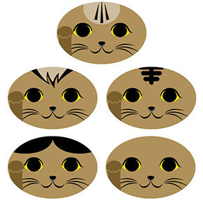 猫の折り紙 招き猫 キジトラ キジ猫 ムギワラ猫 サビ猫 ハチワレ テンプレート 無料 印刷 pdf