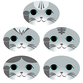 猫の折り紙 招き猫 サバトラ 灰猫 アメショー ロシアンブルー ハチワレ テンプレート 無料 印刷 pdf
