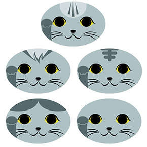 猫の折り紙 招き猫 サバトラ 灰猫 アメショー ロシアンブルー ハチワレ テンプレート 無料 印刷 pdf