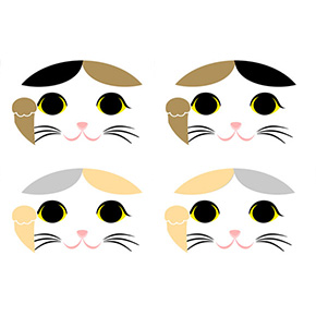 猫の折り紙 招き猫 三毛猫 ミケ テンプレート 無料 印刷 pdf