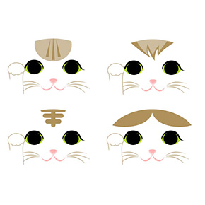 猫の折り紙 招き猫 ハチワレ 茶白 キジ白 キジトラ 茶白トラ テンプレート 無料 印刷 pdf