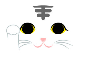 黒白猫 ハチワレ 黒白 灰白 サバ白 サバトラ サバシロ 灰白トラ 猫 折り紙 ねこ cat 招き猫 正月 無料 pdf 印刷