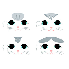猫の折り紙 招き猫 灰白猫 ハチワレ グレー白 サバ白 キジトラ キジシロ 灰白トラ テンプレート 無料 印刷 pdf