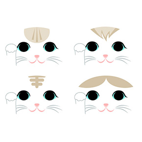 猫の折り紙 招き猫 ハチワレ 茶白 クリーム白 クリームトラ 茶白トラ テンプレート 無料 印刷 pdf