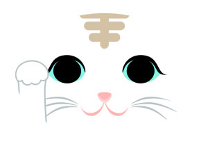 ハチワレ 茶白 クリーム白 クリームトラ 茶白トラ 猫 折り紙 ねこ cat 招き猫 正月 無料 pdf 印刷
