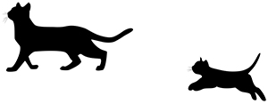 猫素材 にゃん賀状 猫 子猫 親子 シルエット イラスト 素材 2019 平成31年 フリー素材 無料